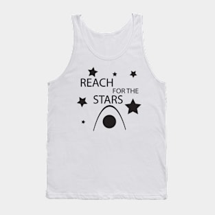 Reach for the stars - motivation statement with rocket, stars Tank Top